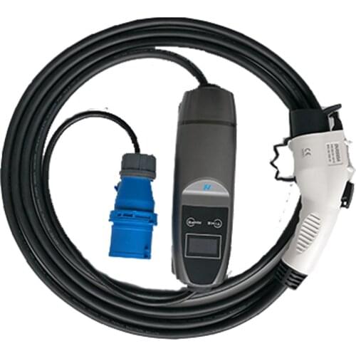 16a 32a sae j1772 electric vehicle charger level 2 with OLED & Timer portable for electric cars portable evse