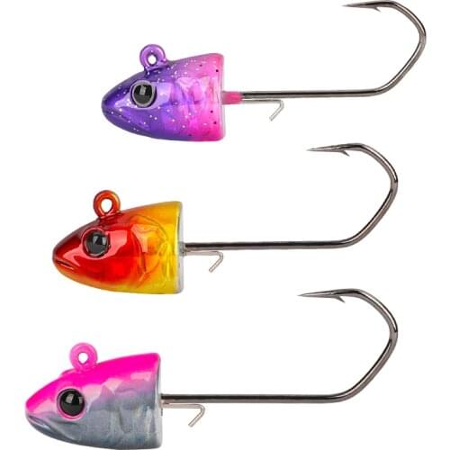 TSURINOYA Fishing Hooks lead Jig head 12pcs 11g 14g k Fishing Lures Soft Bait Jig Metal JigKESFISHING