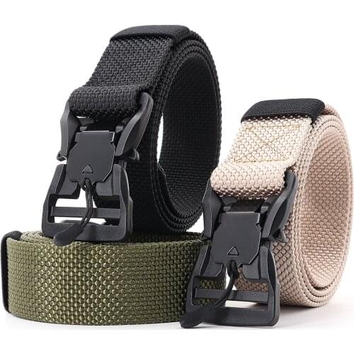 Magnet Buckle Outdoor Tactical Belt Magnetic Unisex Fashion Casual Nylon Sports Military Belt Mens Designer Quick Release Band