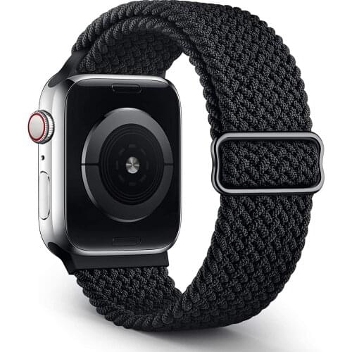 Braided Solo Loop For Apple watch band 44mm 40mm 38mm 42mm Adjustable Elastic Nylon belt bracelet iWatch series 3 4 5 se 6 strap