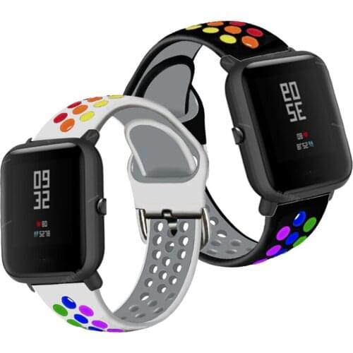 SIlicone Strap For Huami AMazfit GTR 47mm Stratos 2 2S 3 Pace Bracelet 20 22mm Watchband Straps For Amazfit Bip S Lite GTS GTR42