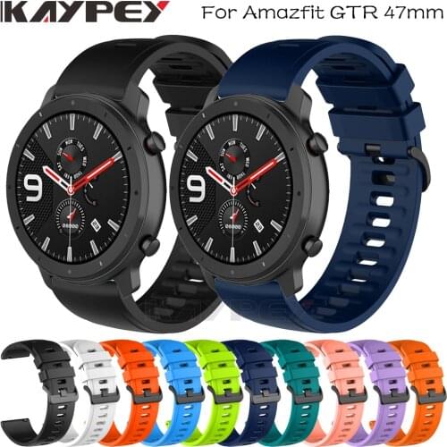 22MM Soft Silicone Replacement Strap For Xiaomi Huami Amazfit GTR 47MM/Stratos 3/Pace/Stratos2 Smart Watch Accessories