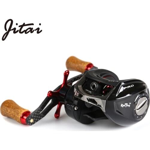 JITAI Baitcasting Fishing Reel Aluminum Metal Spool Extended Carbon Handle Cork Knobs Lightweight Coils Bait Casting Wheel Peche