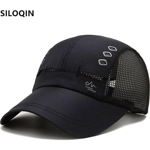 SILOQIN Snapback Cap Men Women Mesh Cap New Summer Thin Breathable Baseball Caps Adjustable Size Couple Sports Cap Multicolor
