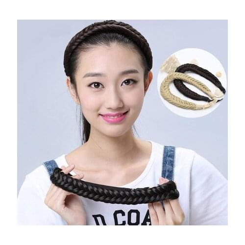Wedding accessories Womens Thick Braided Hair Plait Fishtail Elastic Head band Hairband Chunky hair braids Bridal Hair Bands New