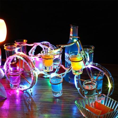 European style bicycle wine rack set rechargeable LED Luminous Beer wine bottle holder Glowing Champagne Cocktail rack