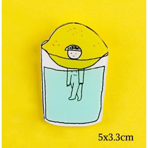 Creativity Anime Ice Cream Cup Enamel Pin Silhouette Shadow Cartoon Anime Brooches Denim Shirt Lapel Pins Badge Jewelry Gifts
