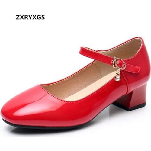 Promotion 2021 Autumn Bright Patent Leather Rhinestones Square Toe Women Fashion Shoes Women Shoes High Heels Black White Red