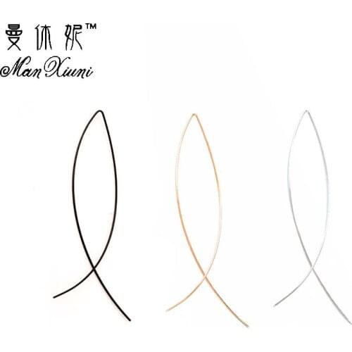 3 piece/ Lot hot Fashion Simplicity Handmade Fish Shaped Hoop Copper Wire Earrings for Women Brincos de gota Feminino