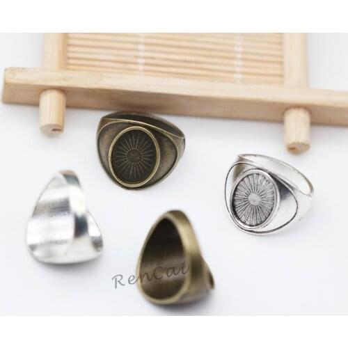10pcs 10x14mm Oval Ring Blank Base Flower Pattern Setting DIY Making For Women & Men Party/Bar Jewelry Accessories Decoration