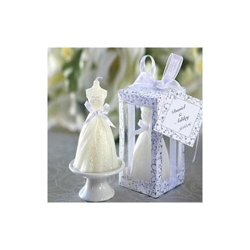 10 pieces of wedding bridal dress candles, wedding souvenirs for guests, free gifts