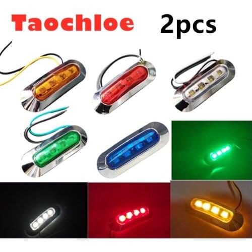2X 10V-30V 4LED Truck Light External Lights for Car Trailer Caravan Light 24v 12v LED Side Marker Lights Clearance Lamp Warning