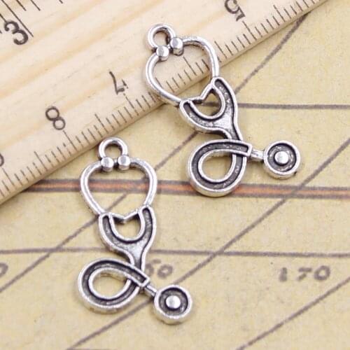 20pcs Charms Doctor Stethoscope 28x14mm Tibetan Silver Color Pendants Antique Jewelry Making DIY Handmade Craft Pendant