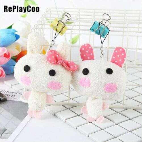 25pcs/lot Kawaii Rabbit Simulation With Chain Stuffed Plush Small Pendant By Phone Bag Rabbit Doll Baby Toy Gifts For Children08