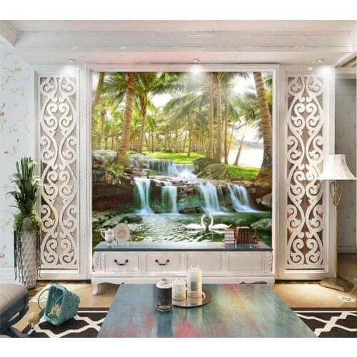 Papel de parede 3D villa balcony window scenery 3d wallpaper mural,iving room tv wall bedroom wall papers home decor