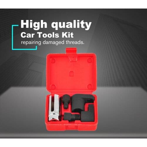5pcs Oxygen Sensor Socket Wrench Thread Chaser Tool Kit Fit for All Auto O2 Socket Removal Installation Install Offset Vacuum
