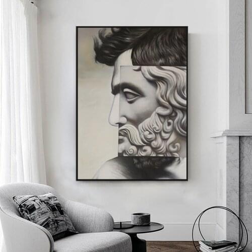 Abstract Man Statue Canvas Painting Nordic Wall Art Picture Home Decoration Cuadro Michelangelo David Vintage Posters and Prints