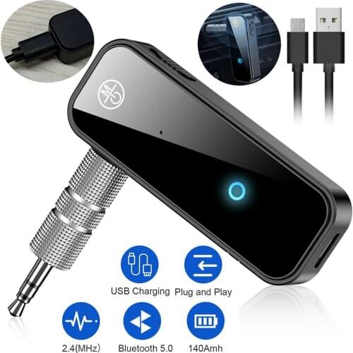 3.5mm Car Bluetooth Audio Adapter Car TV Computer Bluetooth Adapter Wireless V5.0 Transmitter Receiver For Home Office