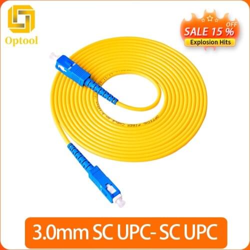 Free shippinh 20 Meters 3.0mm SC/UPC-SC/UPC SM 20M 9/125um Optical Fiber Jumper Cable Fiber Optic Patch Cord