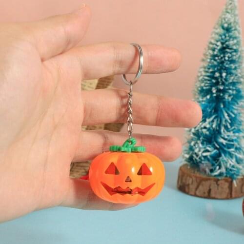Halloween Pumpkin Key Chain Glowing Led Key Chain Suitable For Indoor Hanging Pumpkin Lantern Keychain Halloween Ornament Decor