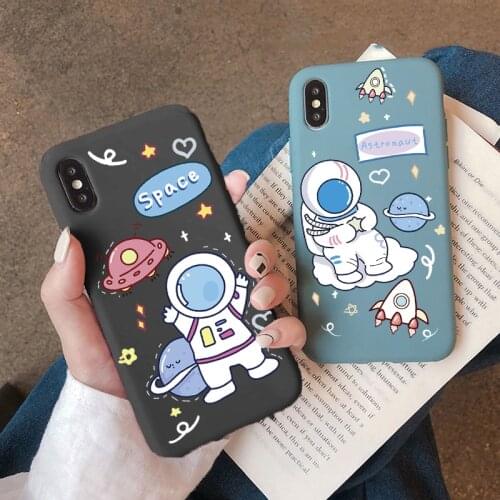 For Samsung Galaxy S20 FE Note 20 Ultra 8 9 S10 S9 Plus A31 A21S A21 S A41 A51 A71 A81 A50 A70 A10 e A20e Cartoon Space Man Case