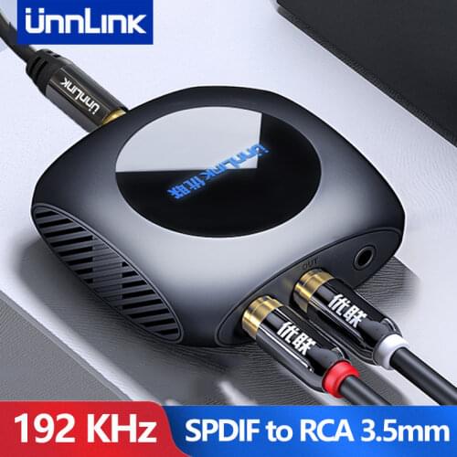 Unnlink Digital to Analog Audio Converter 192 KHz DAC Amplifier SPDIF Optical Toslink Coaxial to RCA 3.5 jack PS4 TV xbox one
