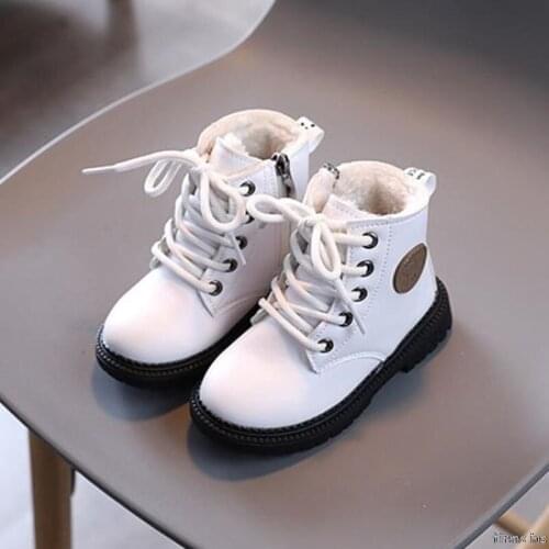 Childrens non-slip soft bottom thickened warm cotton shoes shoes plus velvet warm boys and girls casual shoes ankle boots