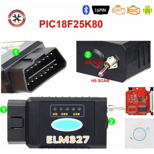 ELM327 USB Bluetooth Works on Forscan For F-ord HS CAN /MS CAN V1.5 car OBD2 diagnostic Tool ELM327 USB PIC18F25K80 FTDI chip