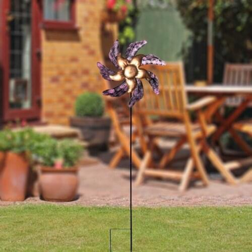 Metal Windmill Stake Spinner Outdoor Pinwheelsfor Yard Decorations Garden Stakes Wedding Background Decor