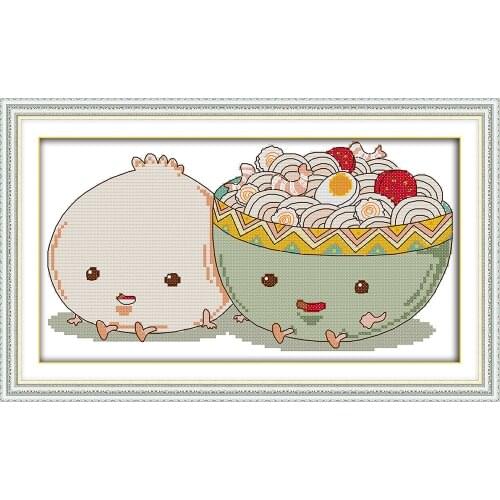 Are you hungry Handmade Needlework Cross Stitch Set Embroidery Kit still life Pattern Cross-Stitching Home Decoration