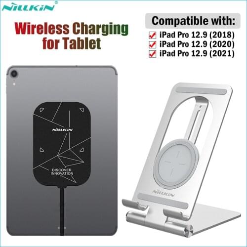 Nillkin Fast Wireless Charging Stand for Apple iPad Pro 12.9 2018 2020 Qi Tablet Wireless Charger Dock+10W Charging Receiver