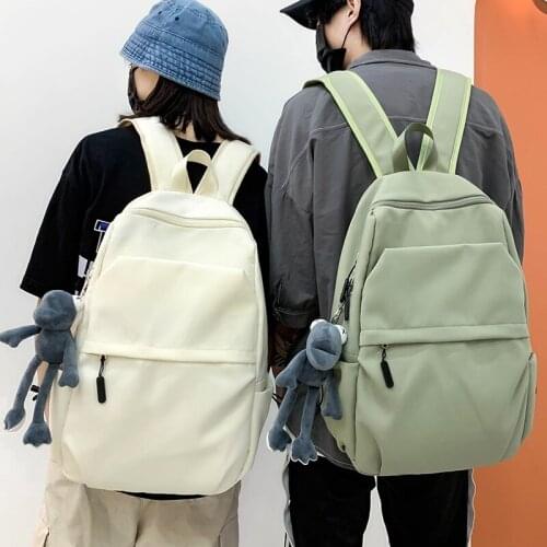 2021 Solid Color Woman Backpack Double Shoulder Large Capacity Man Travel Rucksack A4 Book Schoolbag For Teenage Girl Boy New