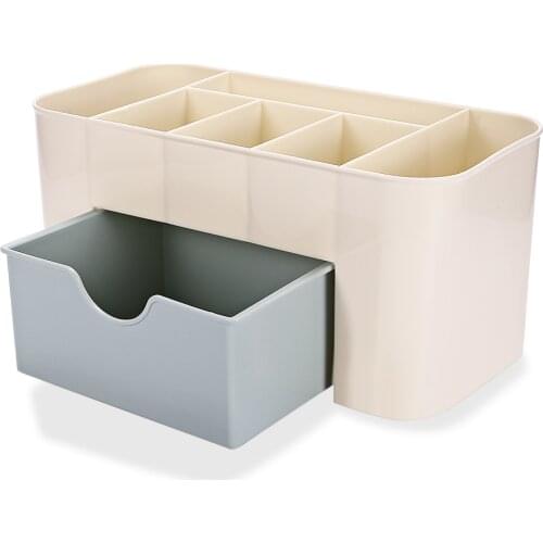 Plastic Storage Box Jewelry Makeup Organizer Candy Color Office Sundries Cosmetic Drawer Container Storage Organizer