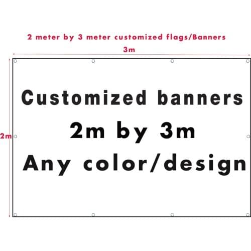 Custom Printed Large Flag Banner 2*3Meter Customize Polyester Banner Flags And Banners