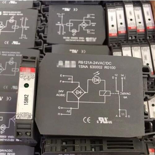 Relay terminal module RB121A-24VAC/DC 1SNA 630002 R0100 1SNA630002R0100 RB121A-24VAC RB121A-24VDC 24VAC AC24V 24VDC DC24V 24V