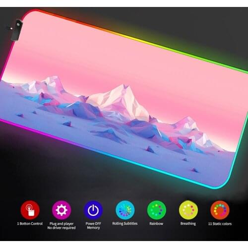 Pink Rgb Mousepad Pc Accessories Rgb Mouse Pad Rgb Pink Gaming Accessories Pc Setup Cute Manga Deskmat Anime Rug DropShipping