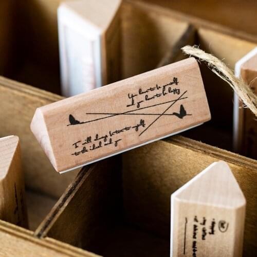 Yoofun Vintage Decorative Wooden Stamp Junk Journal Retro Rubber Stamps For Scrapbooking Journals DIY Craft Standard Stamp