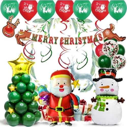 57pcs 69pcs 3D Christmas Foil Balloon Santa Clause Snowman Tree Xmas New Year Christmas Balloons Party Home Decoration Kids Toys