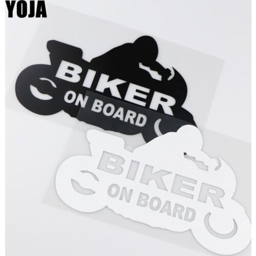 YOJA 22.4X14.8CM BIKER ON BOARD Vinyl Decal Art Fashion Car Sticker Decor ZT2-0121