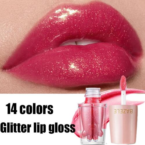Mirror Water Lip Gloss Cute Cat Paw Bright Lip Glaze Lasting Shine Lip Gloss Moisturizing Liquid Lipstick Make Up 14 Colors
