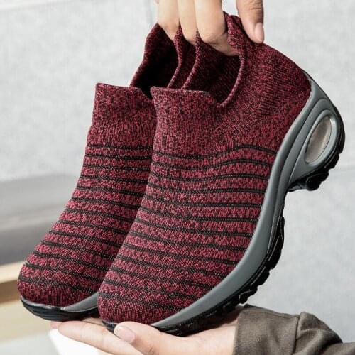 Women sneakers 2021 new breathable mesh sneakers women shoes convenient slip-on air cushion casual shoes woman tenis feminino