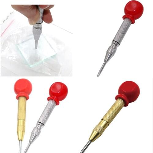 ZLinKJ 1PCS Red Handle 5.12" Automatic Center Pin Punch Spring Loaded Marking Starting Holes Tool For Metal Drilling 2 Colors