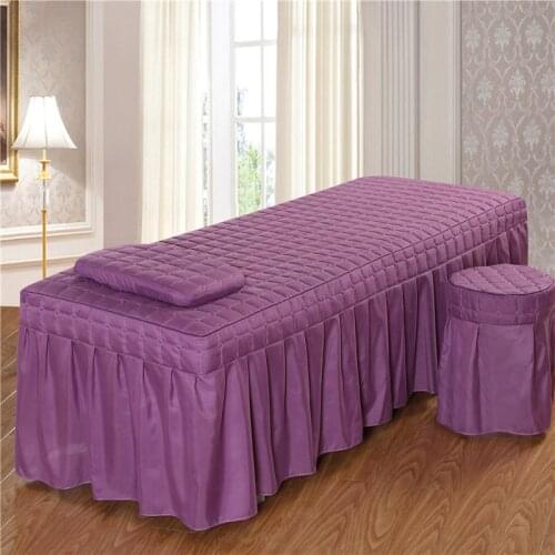 1PC Brief Beauty Bed Skirt Beauty Salon Bedspread with Hole Purple Polyester/cotton 5 Size 11 color options #s