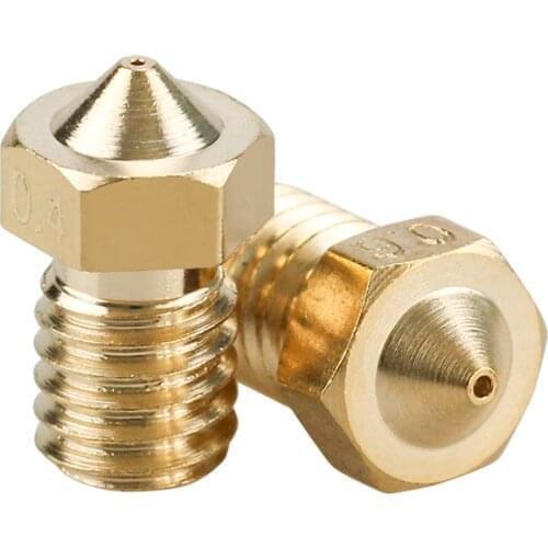 1Pc E3D V6 Brass Nozzle 0.2/0.25/0.3/0.4/0.5/0.6/0.8/1.0 For 1.75mm 3mm Filament E3D V6 V5 Copper Nozzle Extruder Print Head