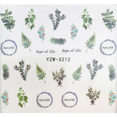 1pc Green Leaves Nail Sticker Fall Yellow Gold Stickers for Nails Maple Leaf Slider Decals Nail Art Autumn Polish Manicure Wraps