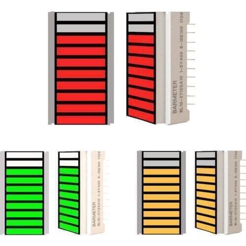 10 Segments 27mm led indicator LED light beam display RED GREEN YEELOW FOR Music Audio Spectrum VU Meter