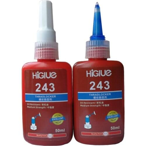 10pcs 50ml Screw Glue Thread Locking Agent Anaerobic Adhesive 243 Glue Oil Resistance Fast Curing with blue color