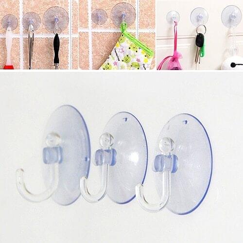 10Pcs Transparent Wall Hooks Suckers Kitchen Bathroom Hangers Suction Cup Hooks
