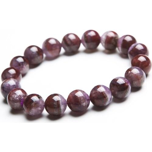 11.5mm Genuine Natural Cacoxenite Auralite 23 Quartz Healing Crystal Bracelets For Women Round Beads Stretch Charm Bracelet