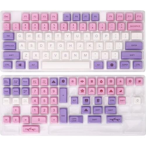 134 Key Hana Dye Sub Ball Shape PBT Keycaps Similar to XDA For MX Keyboard 104 87 61 Melody 96 KBD75 ID80 GK64 SP84